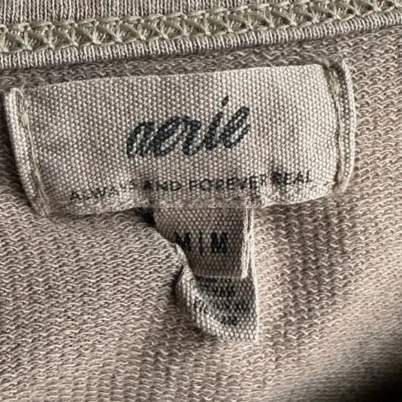 Aerie Airy Crochet Lace Trim Button Front Cardigan Top – Taupe | M - Picture 9 of 9